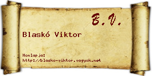 Blaskó Viktor névjegykártya